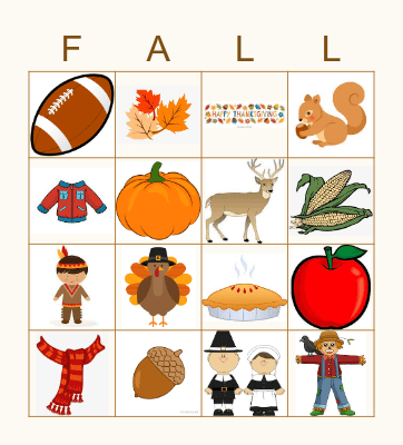 Fall Bingo Card