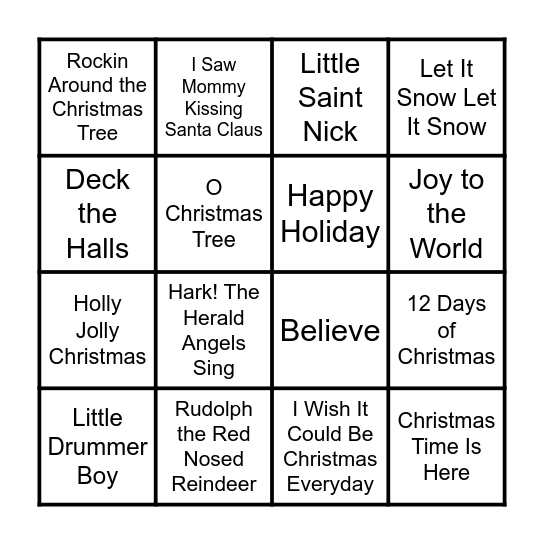 'Tis The Season Singo! Bingo Card