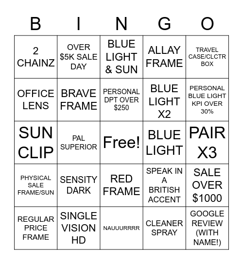 BLACK FRIDAY BINGOOOOOOOO Bingo Card