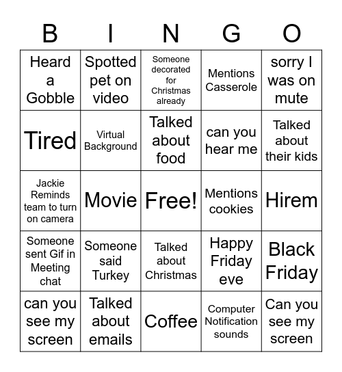 GOAT Bingo Card