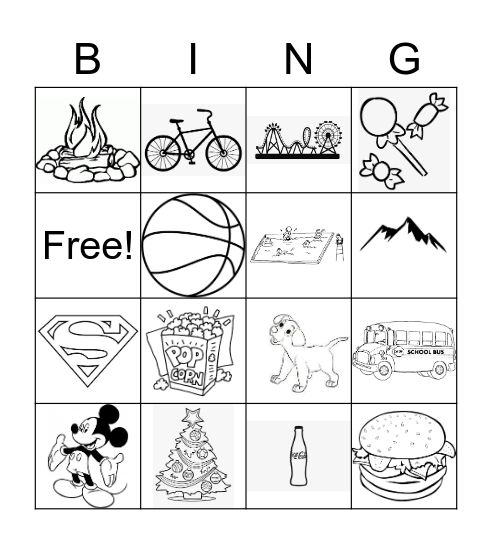 Picture Bingo Card