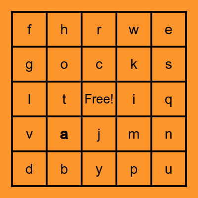 Alphabet Bingo Card