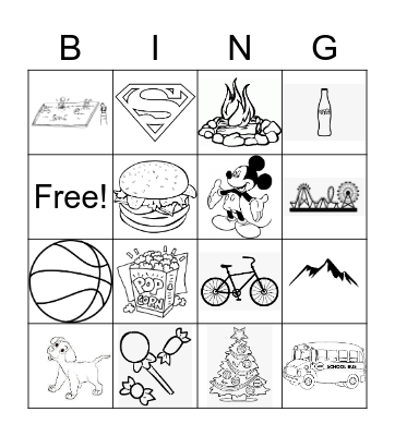 Picture Bingo Card