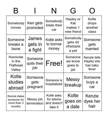 2023 Bingo Card