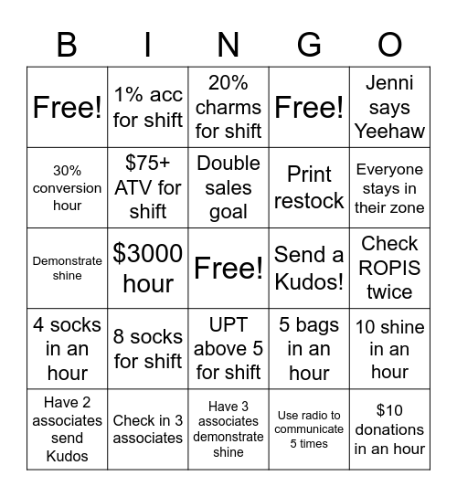 MOD Bingo Card