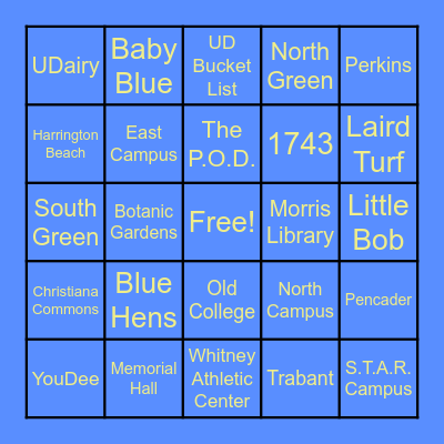 UD Bingo Card