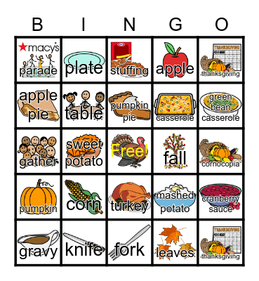 Thanksgiving Bingo Card