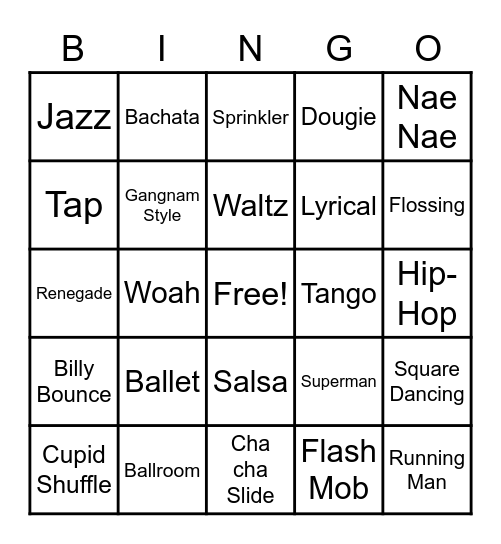 Know Your Moves Bingo 💃 Bingo Card