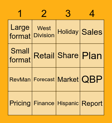 11/18 retail call Bingo Card