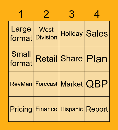 11/18 retail call Bingo Card