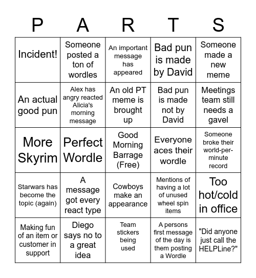 Community Chat Bingo Card