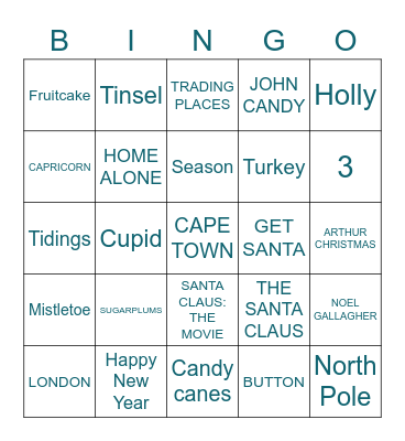 Beyond Holiday Bingo Card