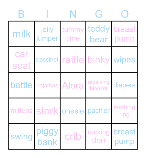 Baby Bingo Card