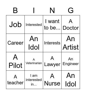 Career Bingo Card