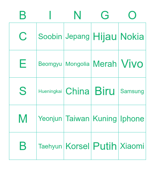 Kimyounghn_ Bingo Card