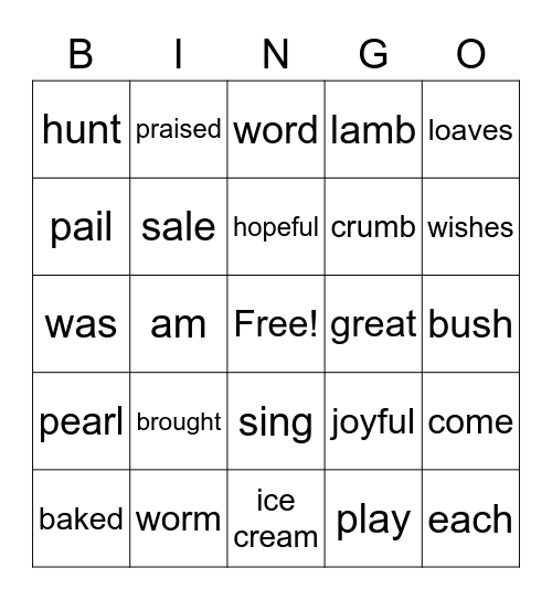 Primer 1 Bingo Review Bingo Card