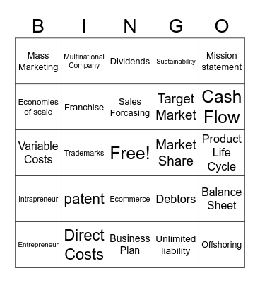DECA Bingo Card