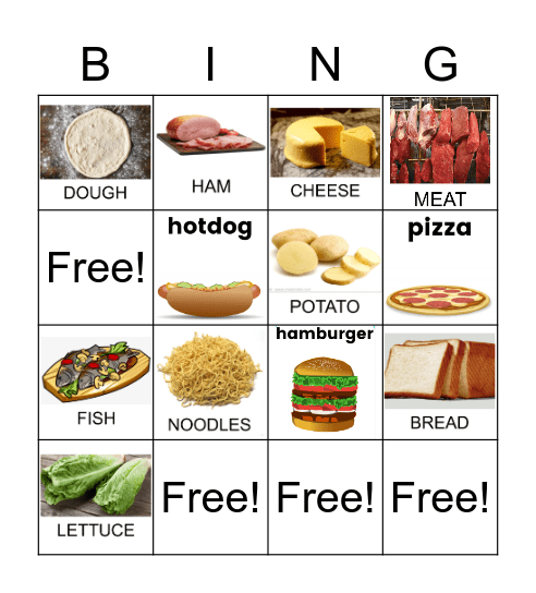 FOOD ONE Bingo Card