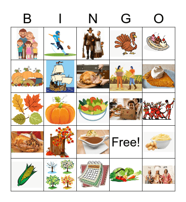 BINGO - THANKSGIVING Bingo Card