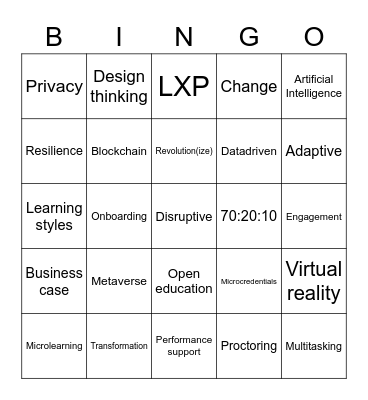 OEB 2022 Bingo Card