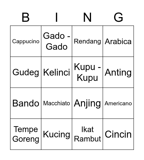 BINGOBOSS Bingo Card