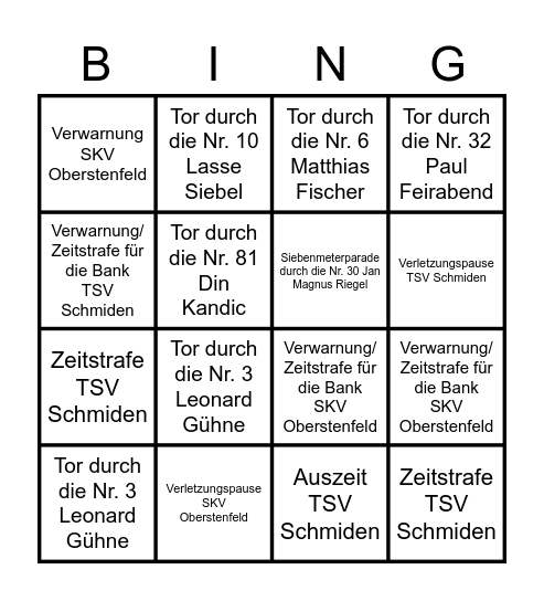 Hartwaldpuma Bingo Card