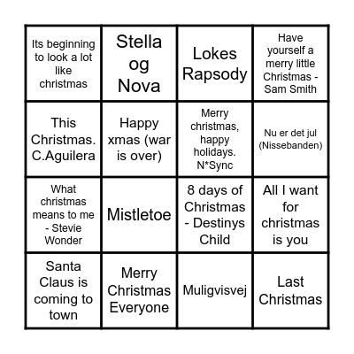 Julebanko Bingo Card