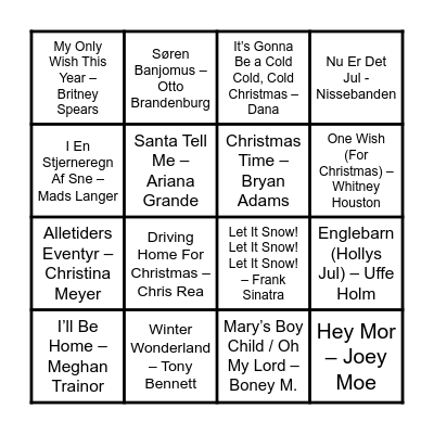 Julebanko Bingo Card