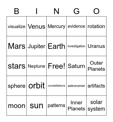 Patterns of Earth and Sky Bingo Card