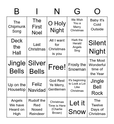 Christmas Bingo Card