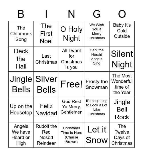 Christmas Bingo Card