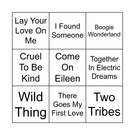 ALL OR NOTHING Bingo Card