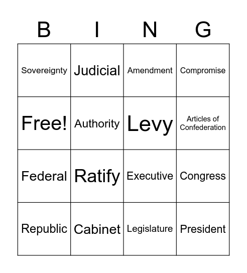 Quiz review! Bingo Card