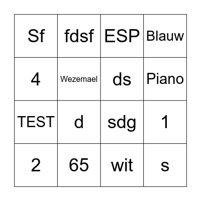Nieuwelingen Bingo Card