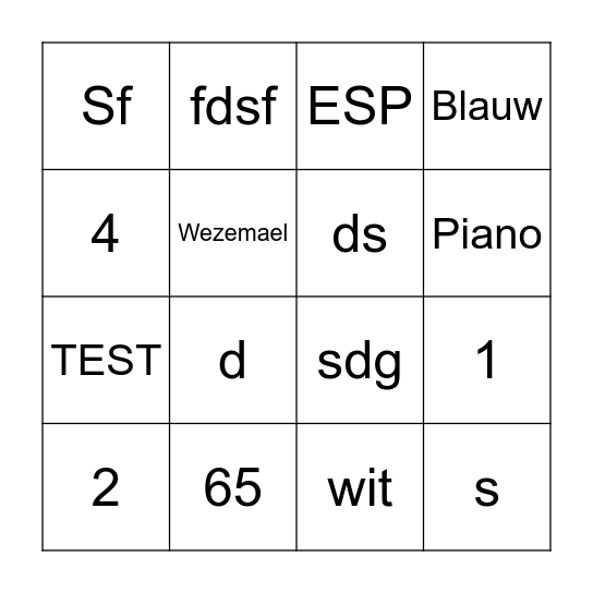 Nieuwelingen Bingo Card