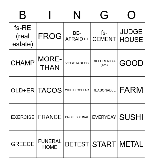 Bingo Card