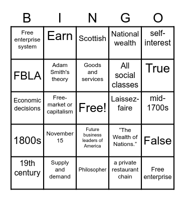 American Enterprise Day!! Bingo Card