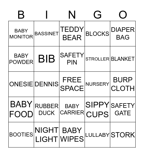 BABY DJ BINGO Card