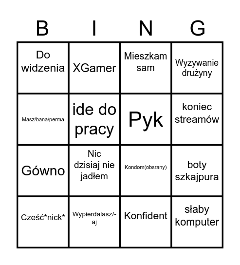 Mamm0n Bingo Card