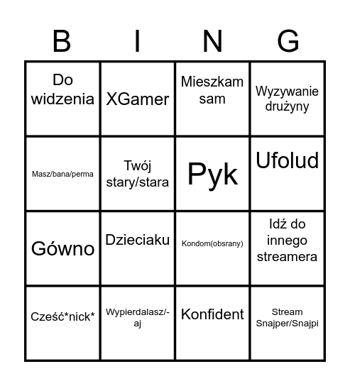 Mamm0n Bingo Card