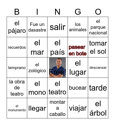 Fui de Vacaciones 8A Bingo Card
