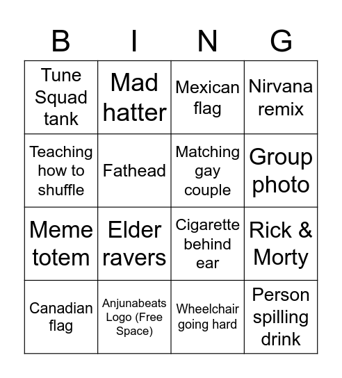 Dreamstate Bingo Card