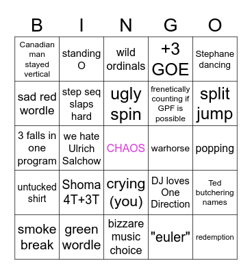 NHK Men FS Bingo Card