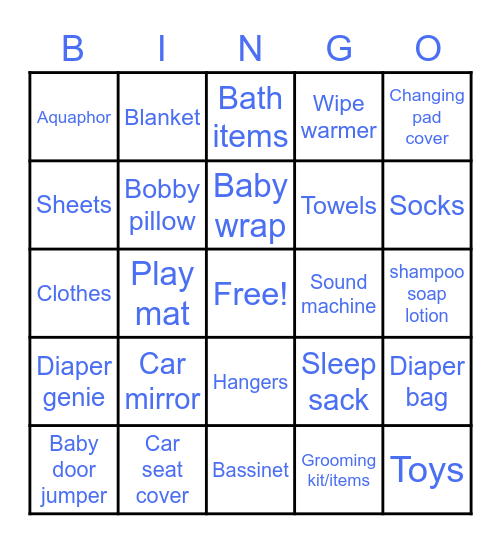 Gift Bingo Card