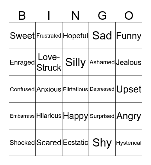Emoji Bingo Card