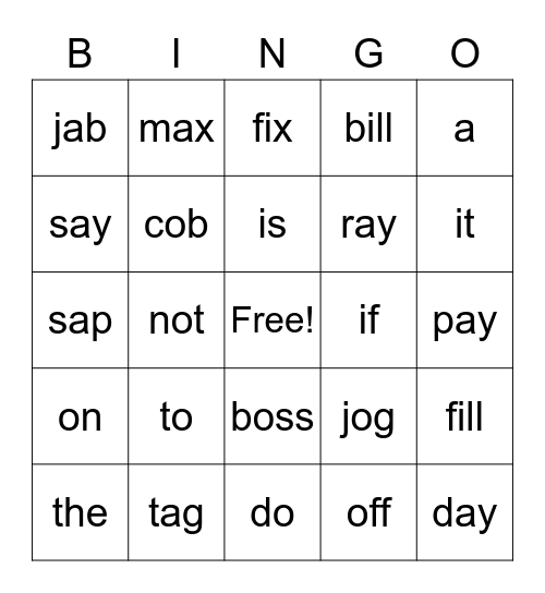 Sonday 1 Level 6 Bingo Card