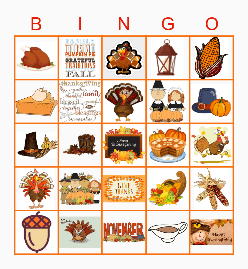 Thanksgiving Bingo Card