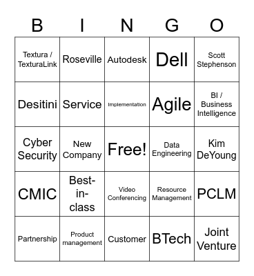 BTech Bingo Card