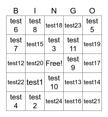 ADRF Bingo Card