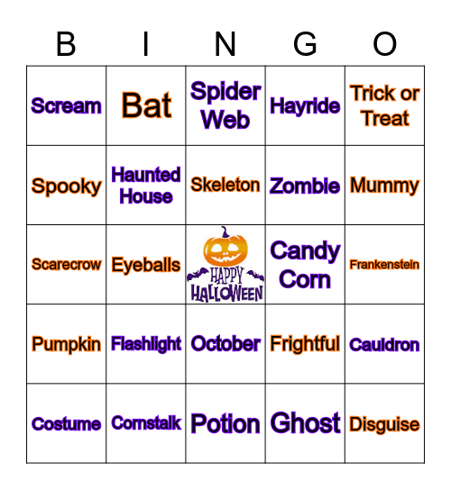 Halloween Bingo Card